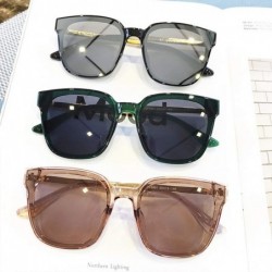 Square Women Oversize Sunglasses Vintage Men Fashion Brand Designer Square Sun Glasses UV400 Eyewear - C01 - CY18WC3ZGT6 $26.81