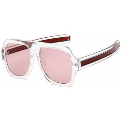 Square Premium Super Oversized Sunglasses Women Men Flat Top Square Frame Shades - Pink - CW18L2Y9DQ8 $24.26