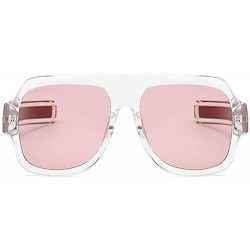 Square Premium Super Oversized Sunglasses Women Men Flat Top Square Frame Shades - Pink - CW18L2Y9DQ8 $9.64