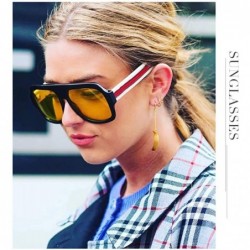 Square Premium Super Oversized Sunglasses Women Men Flat Top Square Frame Shades - Pink - CW18L2Y9DQ8 $9.64