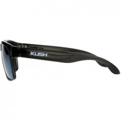 Rectangular Polarized Lens Kush Sunglasses Gray Rectangular Plastic Frame Mirrored Lens - Grey - CX18LQ5QA49 $14.01
