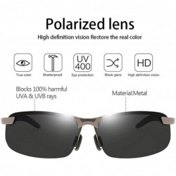 Goggle Men/Women Polarised Sports Sunglasses Semi-rimless VU400 Sunglasses - Grey - Sunglasses - C418RNDT6A3 $9.51