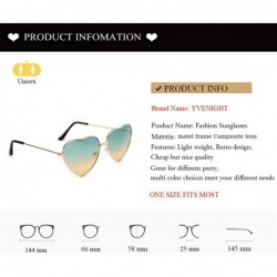 Aviator 6 Pack Heart Shaped Aviator Sunglasses Thin Metal Frame Fashion Eyeglasses for Women Teens - CL1979EE0OC $13.37