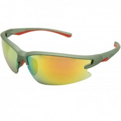 Rectangular Double Injection Sunglasses SPORTS - 2758 Matte Gunmetal Red / Red Yellow Mirror - CB12HTS4823 $34.28