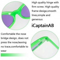 Oval Oval Goggles Kurt Mod Thick Frame Retro Round Lens Sunglasses Candy Color - Green - C2196H08CCU $9.70