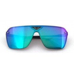 Oval Goggle Plastic Male Driving Sports Men Dazzling Sunglasses Trendy Retro Sun Glasses - Green - CI199XI4600 $19.10