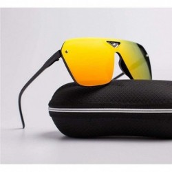 Oval Goggle Plastic Male Driving Sports Men Dazzling Sunglasses Trendy Retro Sun Glasses - Green - CI199XI4600 $9.03