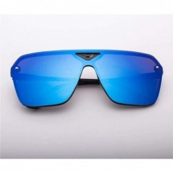 Oval Goggle Plastic Male Driving Sports Men Dazzling Sunglasses Trendy Retro Sun Glasses - Green - CI199XI4600 $9.03