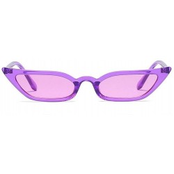Goggle Fashion Rectangular Cat Eye Sunglasses Translucent Women Steampunk Fashion Shades - Purple - CA180AY0LGQ $18.03