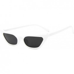 Semi-rimless Vintage Sharp Corner Sunglasses for Men metal Resin UV 400 Protection Sunglasses - White - C318T2TO3T8 $28.03