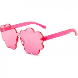 Oversized One Piece Rimless Sunglasses Transparent Candy Color Tinted Cloud shape Eyewear - Pink - CQ1945MWKN5 $18.94