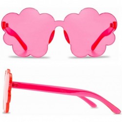 Oversized One Piece Rimless Sunglasses Transparent Candy Color Tinted Cloud shape Eyewear - Pink - CQ1945MWKN5 $8.97