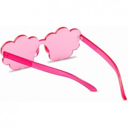 Oversized One Piece Rimless Sunglasses Transparent Candy Color Tinted Cloud shape Eyewear - Pink - CQ1945MWKN5 $8.97