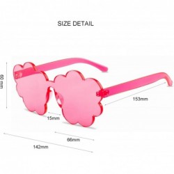 Oversized One Piece Rimless Sunglasses Transparent Candy Color Tinted Cloud shape Eyewear - Pink - CQ1945MWKN5 $8.97