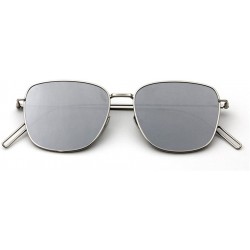 Square Flat Board Womens Sunglasses Superfine Frame Simple style - Silver/Silver - C91219BCGAL $31.09