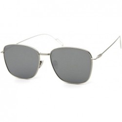 Square Flat Board Womens Sunglasses Superfine Frame Simple style - Silver/Silver - C91219BCGAL $13.02