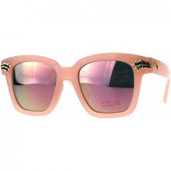 Rectangular Womens Boyfriend Skeleton Hand Thick Horn Rim Hipster Sunglasses - All Pink - CB18DK79LR0 $23.03