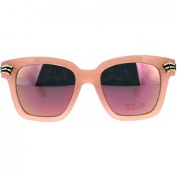 Rectangular Womens Boyfriend Skeleton Hand Thick Horn Rim Hipster Sunglasses - All Pink - CB18DK79LR0 $13.94