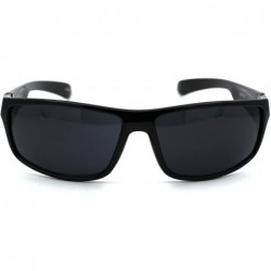 Rectangular Classic 90s Snug Warp Around Biker Sport Sunglasses - Shiny Black - C118W6LK6T8 $18.50