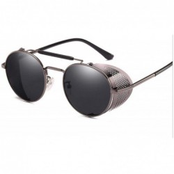 Oval Retro Round Steampunk Sunglasses Men Women Side Shield Goggles Metal Frame Gothic Mirror Lens Sun Glasses - CH197A2SM6M ...