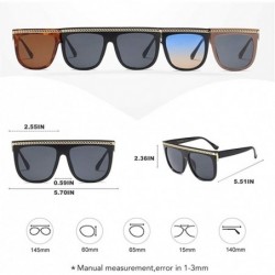 Oversized New Arrival 2020 Luxury Brand Unisex Square Oversized Sunglasses Retro Metal Chain Decoration Sun Glasses - CV198U8...