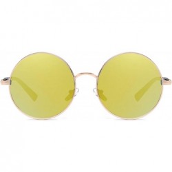 Wrap Ladies Glasses Retro Fashion Sunglasses anti-UV Non-Polarized Glasses - Golden - CV18AGX4WGN $9.14
