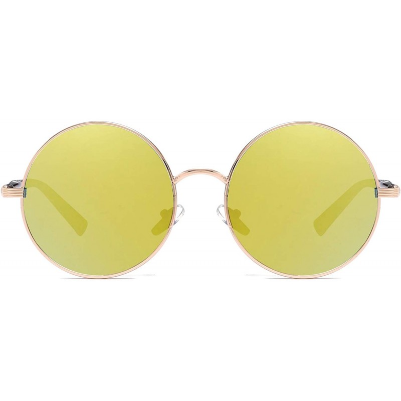 Wrap Ladies Glasses Retro Fashion Sunglasses anti-UV Non-Polarized Glasses - Golden - CV18AGX4WGN $9.14