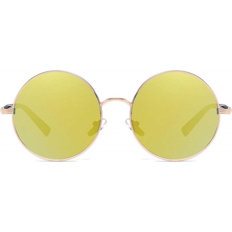 Wrap Ladies Glasses Retro Fashion Sunglasses anti-UV Non-Polarized Glasses - Golden - CV18AGX4WGN $9.14