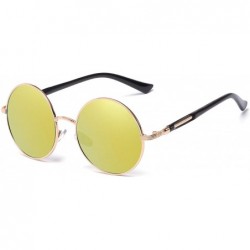 Wrap Ladies Glasses Retro Fashion Sunglasses anti-UV Non-Polarized Glasses - Golden - CV18AGX4WGN $9.14