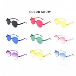 Wrap Sunglasses Frameless Multilateral Colorful Accessories - A - C4190HIWL2E $17.58