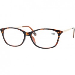 Rectangular Womens +1.0 Classic Narrow Rectangular Plastic Reading Glasses - Tortoise - CJ12OBRL0SM $8.39