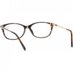 Rectangular Womens +1.0 Classic Narrow Rectangular Plastic Reading Glasses - Tortoise - CJ12OBRL0SM $8.39