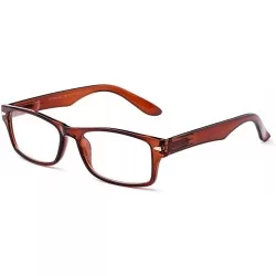 Rectangular Newbee Fashion Plastic Rectangular Glasses - 1928 Brown - CC18548QSD3 $20.51
