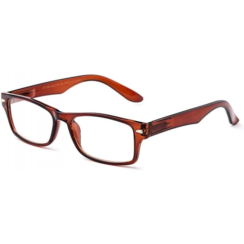 Rectangular Newbee Fashion Plastic Rectangular Glasses - 1928 Brown - CC18548QSD3 $13.32