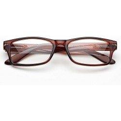 Rectangular Newbee Fashion Plastic Rectangular Glasses - 1928 Brown - CC18548QSD3 $13.32