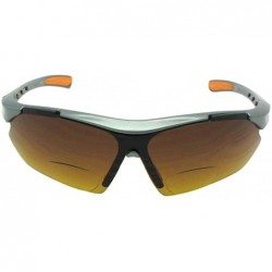 Wrap Bifocal Sunglasses High Density Lenses Style B35 - Gray Frame-orange Pads - CA188X6EGGW $11.68