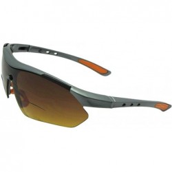 Wrap Bifocal Sunglasses High Density Lenses Style B35 - Gray Frame-orange Pads - CA188X6EGGW $11.68