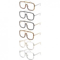 Square Men Women Sleek Classic Square Plastic Sunnies w/Flat Lens E3102 - Clear Lens-clear Lens+gold - CJ188ANXOKD $10.16