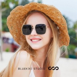 Oversized Women Sunglasses Polarized Oversized Round Sunglasses for Women - Black - C918CDC428Z $17.04