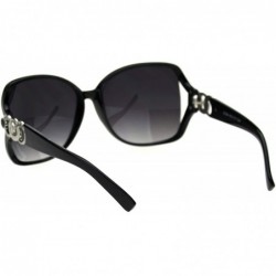 Butterfly Womens Jewel Chain Hinge Oversize Rectangular Butterfly Diva Plastic Sunglasses - Black Smoke - CC18TGLAA47 $9.37