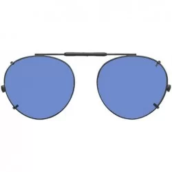 Round Visionaries Polarized Clip on Sunglasses - Round - Bronze Frame - 49 x 43 Eye - C612MADOGQJ $77.10