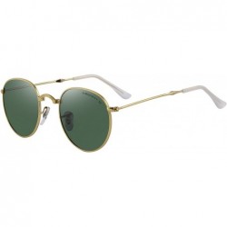 Oversized Men Retro Folded Polarized Sunglasses Women Classic Oval Sunglasses S8093 - Gold&g15 - CU17YG9A6X9 $27.79