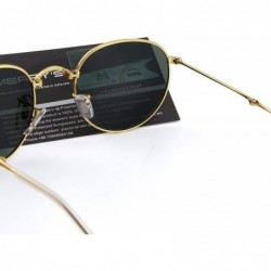Oversized Men Retro Folded Polarized Sunglasses Women Classic Oval Sunglasses S8093 - Gold&g15 - CU17YG9A6X9 $11.64