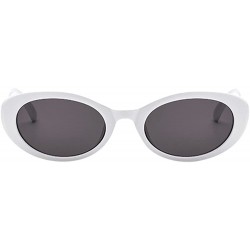 Oval Sunglasses Vintage Rapper Glasses Eyewear - E - CO18QSNS3SK $18.22