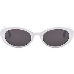 Oval Sunglasses Vintage Rapper Glasses Eyewear - E - CO18QSNS3SK $9.92