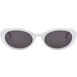 Oval Sunglasses Vintage Rapper Glasses Eyewear - E - CO18QSNS3SK $9.92