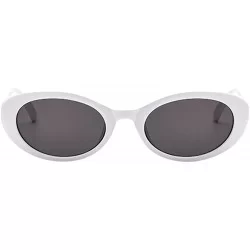 Oval Sunglasses Vintage Rapper Glasses Eyewear - E - CO18QSNS3SK $17.53