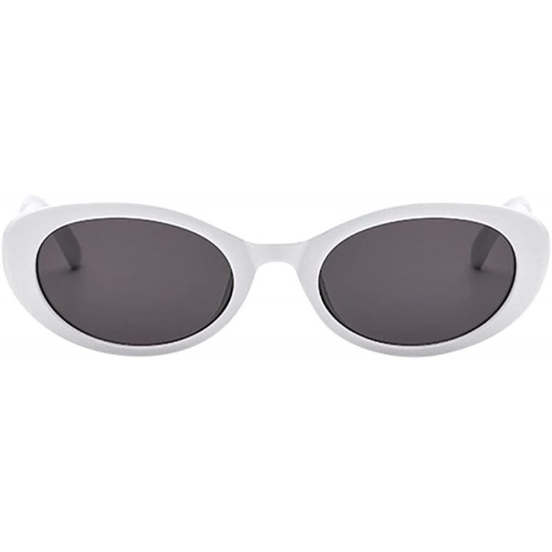 Oval Sunglasses Vintage Rapper Glasses Eyewear - E - CO18QSNS3SK $9.92