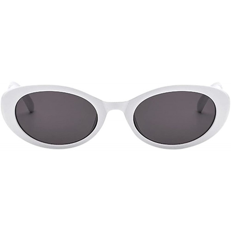 Oval Sunglasses Vintage Rapper Glasses Eyewear - E - CO18QSNS3SK $9.92