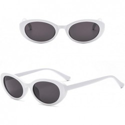 Oval Sunglasses Vintage Rapper Glasses Eyewear - E - CO18QSNS3SK $9.92